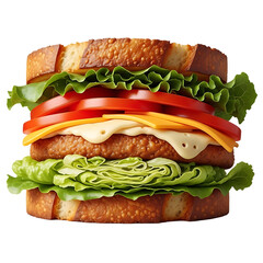 Layered Gourmet Burger Illustration .