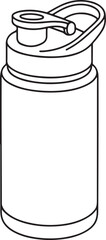 Water Bottle 34 View ? Flip-Top Sports Lid Line-Art.eps