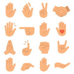 Obraz premium Hand Gestures and Symbols: A collection of diverse hand gestures, each conveying a unique message. Featuring various hand symbols for clear communication.