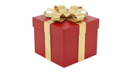 Ultra Detailed Red Gift Box with Gold Ribbon | 4K Product Photo | Isolated White Background | Premium Lighting