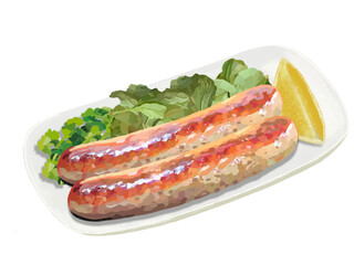 サルシッチャ（ソーセージ）皿付き