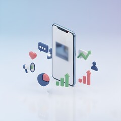 Mobile Marketing and Business Analytics Concept