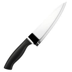 Kitchen Chef Knife with Black Handle Isolated 