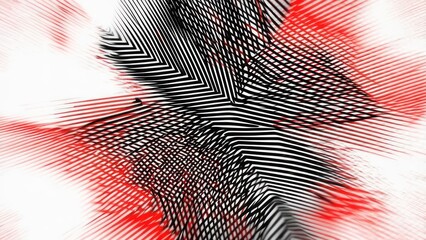 Dynamic Abstract Red and Black Line Art on White Background.