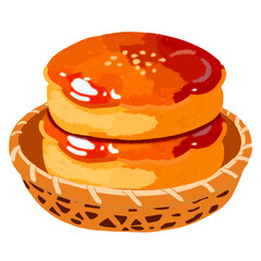 Chinese New Year Nian Gao Stack – Festive Food Illustration