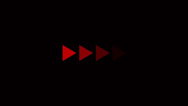 wright arrow animation with Red Play Button Icon on Black Background media player video player