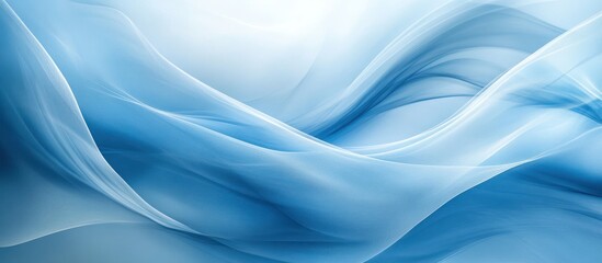 Obraz premium Blue abstract waves, flowing fabric background, design