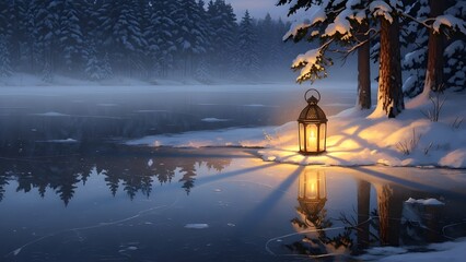 Light Over the Frozen Lake