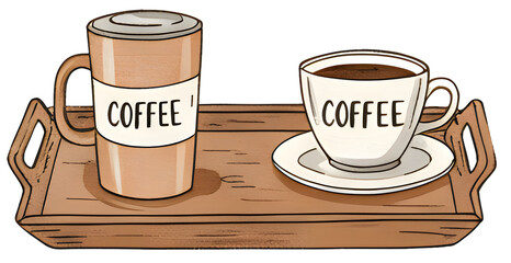 Obraz premium coffee cup and coffee beans