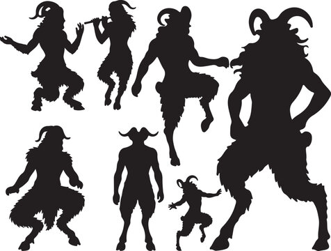 Satyr Character Silhouettes