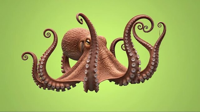 Animated collection of octopus in different poses showcasing tentacles and textures against a