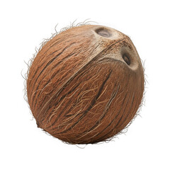 Brown coconut isolated on transparent background