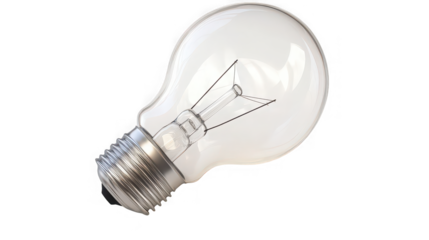 Clear incandescent light bulb representing innovation creativity and bright new ideas