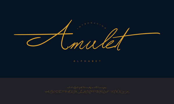 Amulet Luxury Signature Script Font Vector For Gold Branding Logo