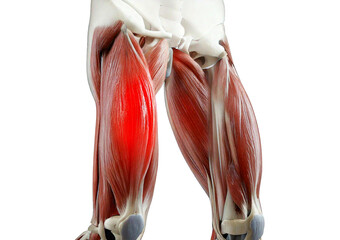 3D rendered Medical Illustration Anatomy - Inflamed Gastrocnemius. isolated on transparent or white background