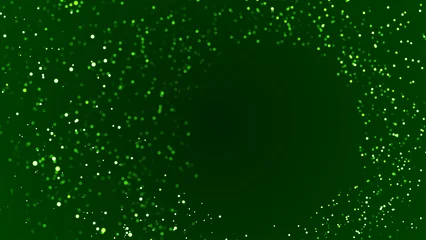 Wandcirkels plexiglas Fractal waves Glowing Particles on Black Background   4K Abstract Glitter Effect  © terai