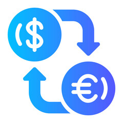 currency exchange gradient icon