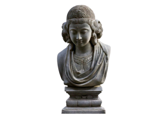 Sculpture on a white surface isolated on transparent or white background