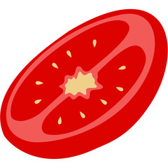 Sliced Tomato Illustration