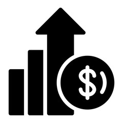 Obraz premium profit glyph icon