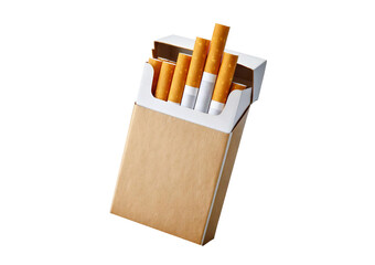 Cigarette pack (Box Beige) isolated on transparent or white background
