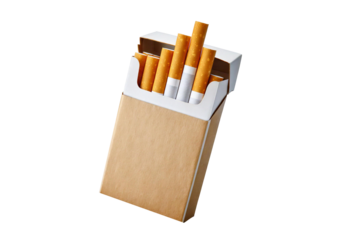Cigarette pack (Box Beige) isolated on transparent or white background