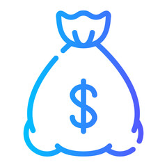 money bag gradient icon