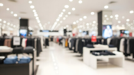 Fototapeta premium Blurred Department Store Interior Background with Bokeh Lights