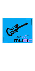 guitar icon formed from the words GUITAR on a blue background