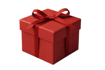 Red gift box with ribbon celebrating special occasions, presenting a surprise for birthdays, anniversaries, and holidays