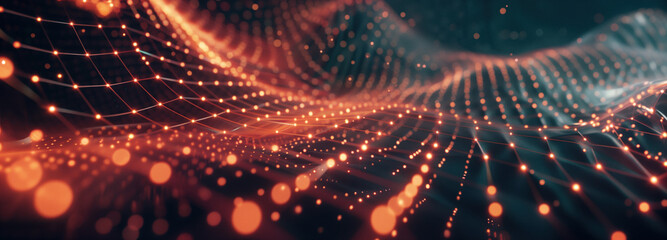 Digital Waveform: An abstract depiction of interconnected data points weaving a captivating waveform, embodying the complexities of the digital realm.