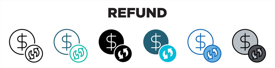 Refund Single Icon Pack Multistyle Editable Stroke