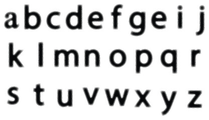 Simple small letter design with bold colors