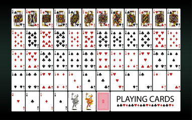 Complete deck of playing cards