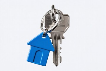 Vintage House Keys on Blue Keychain - Perfect Keychain Accessory for Homeowners and Real Estate Security