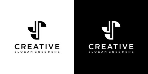 JS or SJ initial letter logo design vector