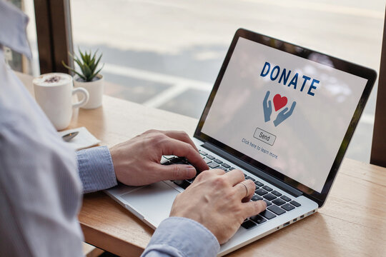 Donation or fundraising concep, donate to charity. Give help by sending money to non-profit or charity organizations.