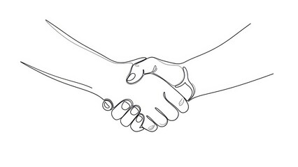 Fototapeta premium Continuous line drawing illustration representing collaboration and unity gesture
