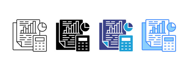 Bar Chart  icon set multiple style collection