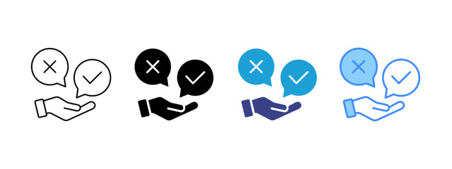 Decision icon set multiple style collection