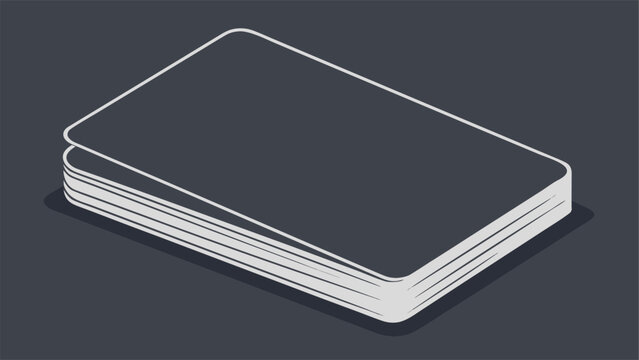 Blank Stacked Cards Isometric Template Vector Illustration with vector illustration