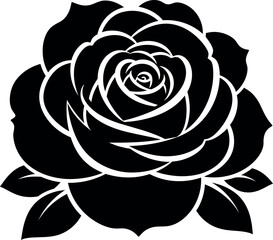 Rose silhouette vector illustration