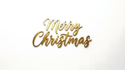 "Merry Christmas" golden text on white background