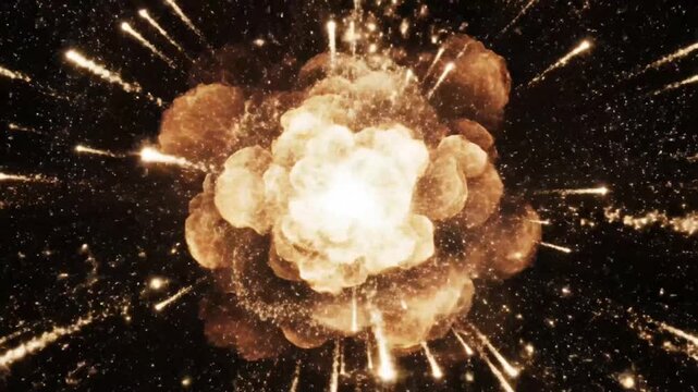 Explosive starburst shines on black night