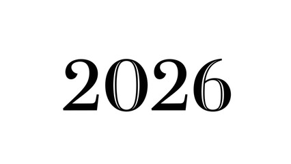 Bold 2026 year displayed in a simple minimalist typography style