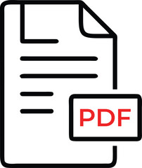 Fototapeta premium A simple outline illustration of a document icon with the letters 