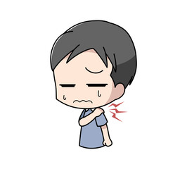 肩がこる男性のイラスト