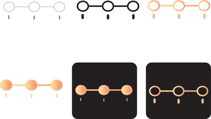 Minimalist flat vector infographic Connected circles and nodes for progress timeline, sequential steps, stages, and data visualization for process flow