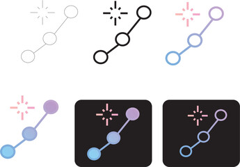 Clean Minimalist Vector Infographic Collection for Digital Interfaces, Symbolizing Connection, Progress, and Achievement with a Sparkling Highlight