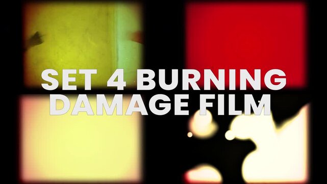 Set 4 video burning damage film pack 4k resolutions